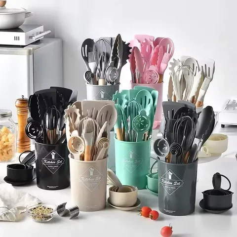 Set de utensilios de cocina de silicona 12 piezas