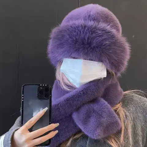 Set de gorro y bufanda de invierno para mujer